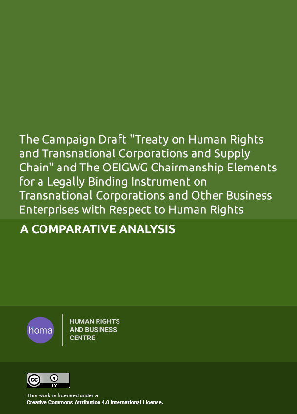 The Campaign Draft “Treaty on Human Rights and Transnational Corporations and Supply Chain” and The OEIGWG Chairmanship Elements for a Legally Binding Instrument on Transnational Corporations and Other Business Enterprises with Respect to Human Rights: a Comparative Analysis