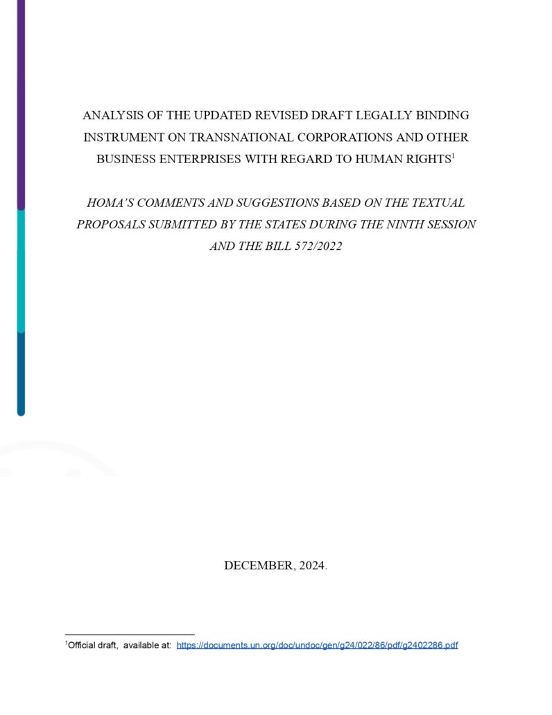 Analysis of the Updated Revised Draft - HOMA’S COMMENTS AND SUGGESTIONS BASED ON THE TEXTUAL PROPOSALS SUBMITTED BY THE STATES DURING THE NINTH SESSION  AND THE BILL 572/2022