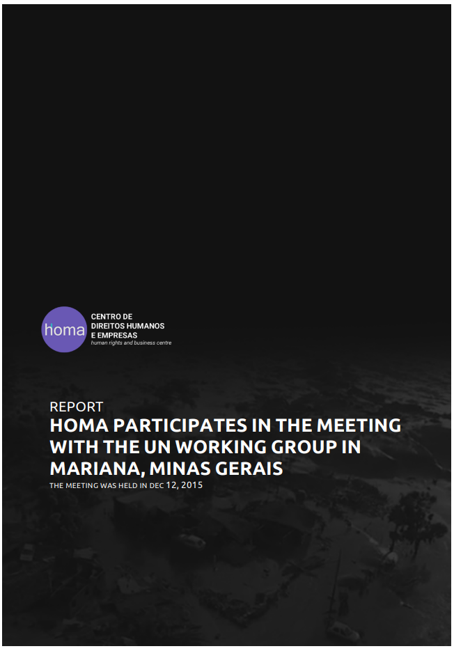 Report of the meeting with the Working Group of the United Nations on Human Rights and Transnational Corporations and Other Business Enterprises in Mariana, MG